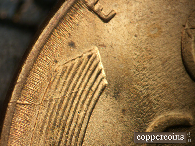 Die-stage C marker on 1941P•1DO•045 (1941 Doubled Die Obverse).