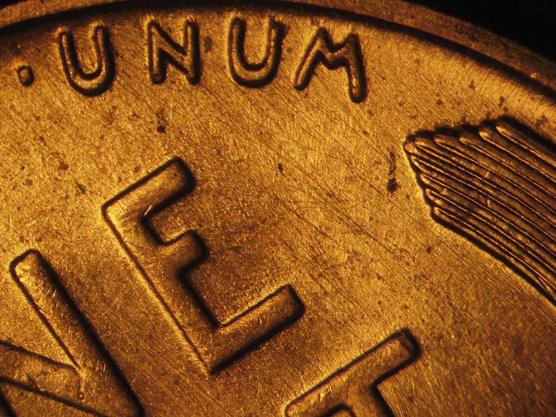 Die-stage B marker on 1941P•1DR•006 (1941 Doubled Die Reverse).