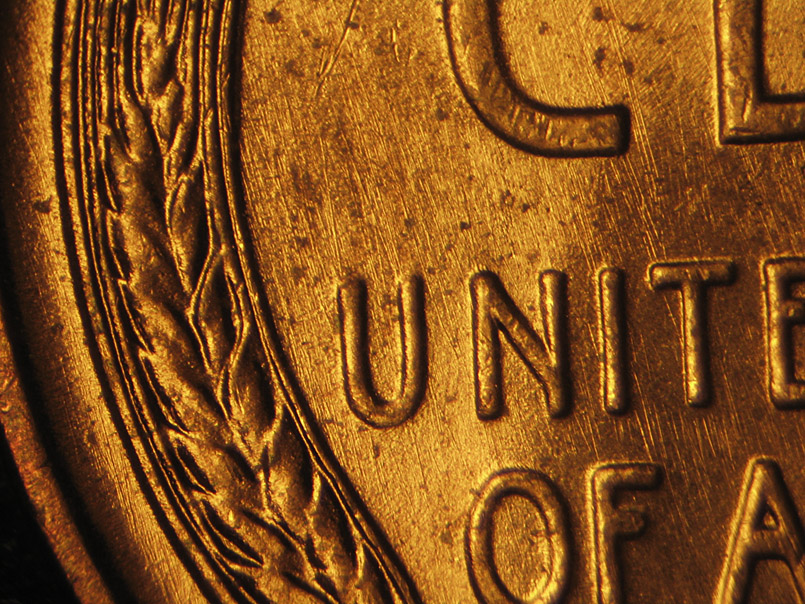 Die-stage B marker on 1941P•1DR•006 (1941 Doubled Die Reverse).