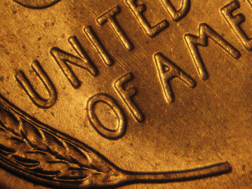 Die-stage B marker on 1941P•1DR•006 (1941 Doubled Die Reverse).