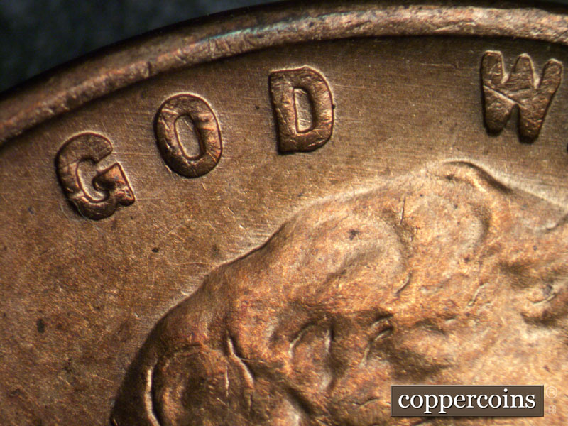 Die-stage A marker on 1941S•1DO•001 (1941 Doubled Die Obverse).