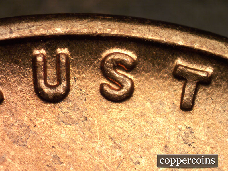 Die-stage B marker on 1941S•1DO•001 (1941 Doubled Die Obverse).