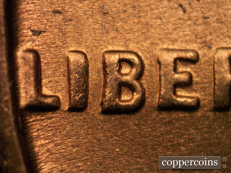 Die-stage B marker on 1941S•1DO•001 (1941 Doubled Die Obverse).