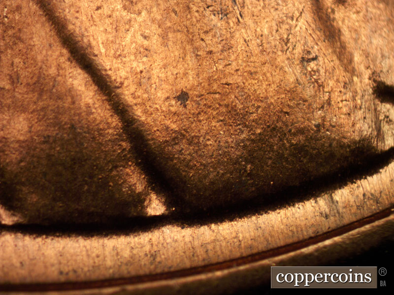 Die-stage B marker on 1941S•1DO•001 (1941 Doubled Die Obverse).