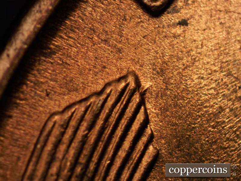 Die-stage B marker on 1941S•1DO•001 (1941 Doubled Die Obverse).