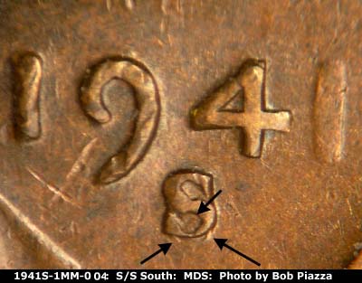1941 Lincoln cent obverse, CopperCoins die 1941S•1MM•004.