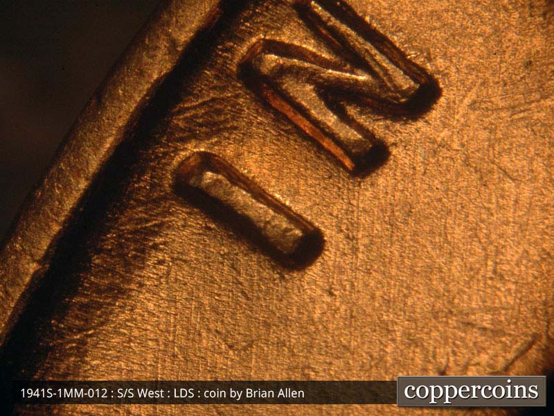 Die-stage C marker on 1941S•1MM•012 (1941 Repunched Mint Mark).