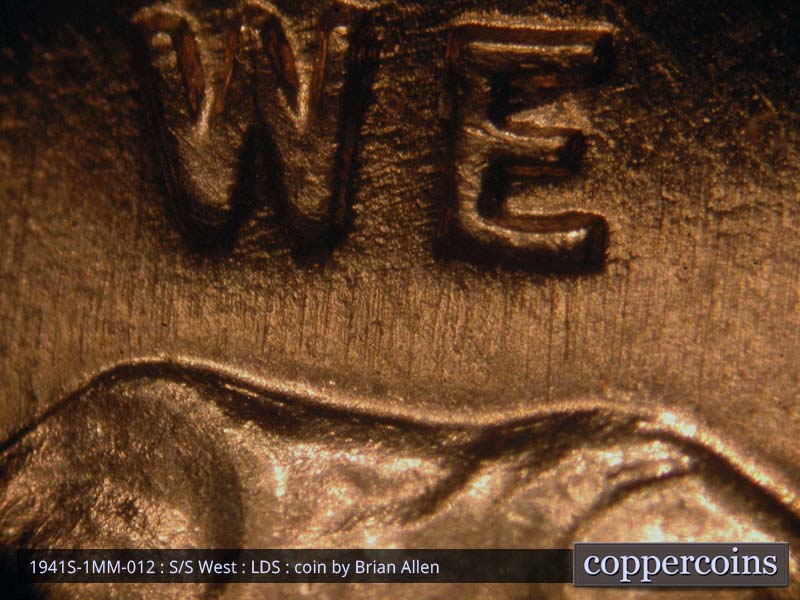 Die-stage C marker on 1941S•1MM•012 (1941 Repunched Mint Mark).