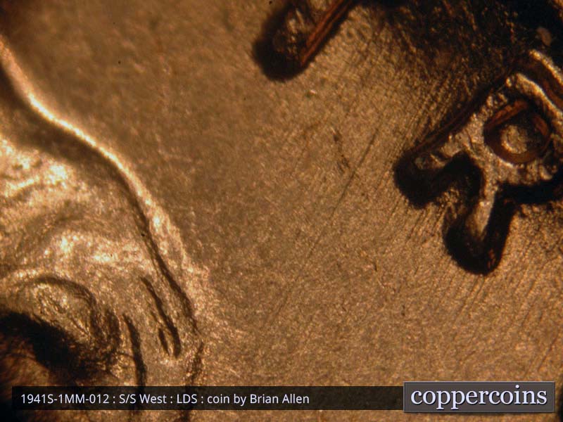 Die-stage C marker on 1941S•1MM•012 (1941 Repunched Mint Mark).