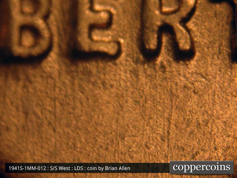 Die-stage C marker on 1941S•1MM•012 (1941 Repunched Mint Mark).