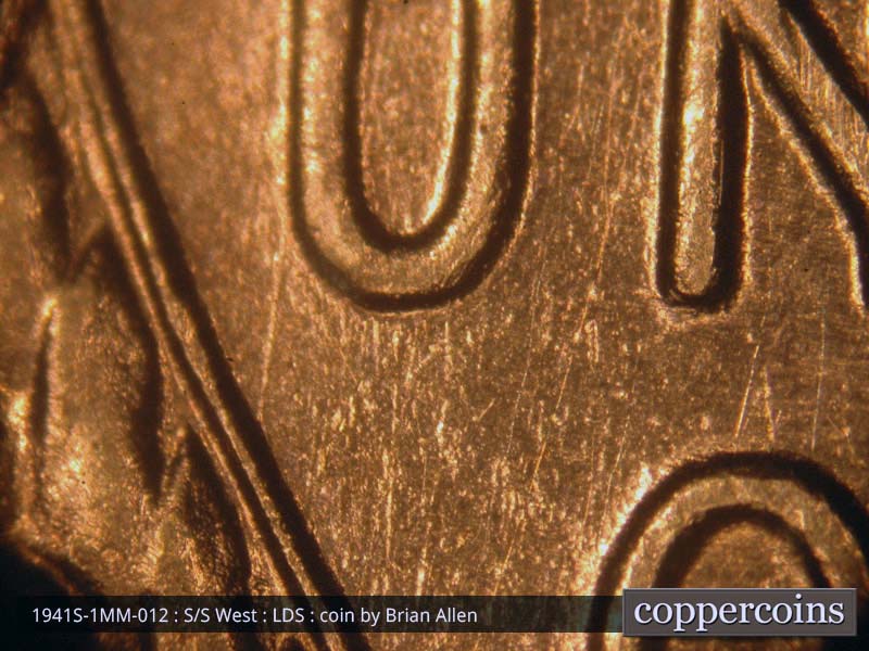 Die-stage C marker on 1941S•1MM•012 (1941 Repunched Mint Mark).