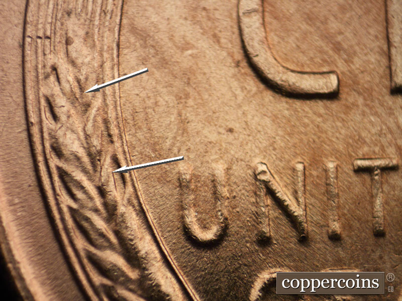 Die-stage B marker on 1941S•1MM•015 (1941 Repunched Mint Mark).