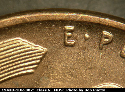 1942 Lincoln cent obverse, CopperCoins die 1942D•1DR•002.