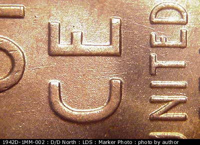 Die-stage C marker on 1942D•1MM•002 (1942 Repunched Mint Mark).