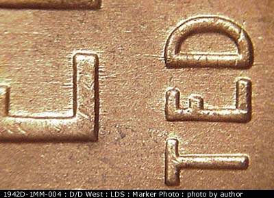 Die-stage C marker on 1942D•1MM•004 (1942 Repunched Mint Mark).