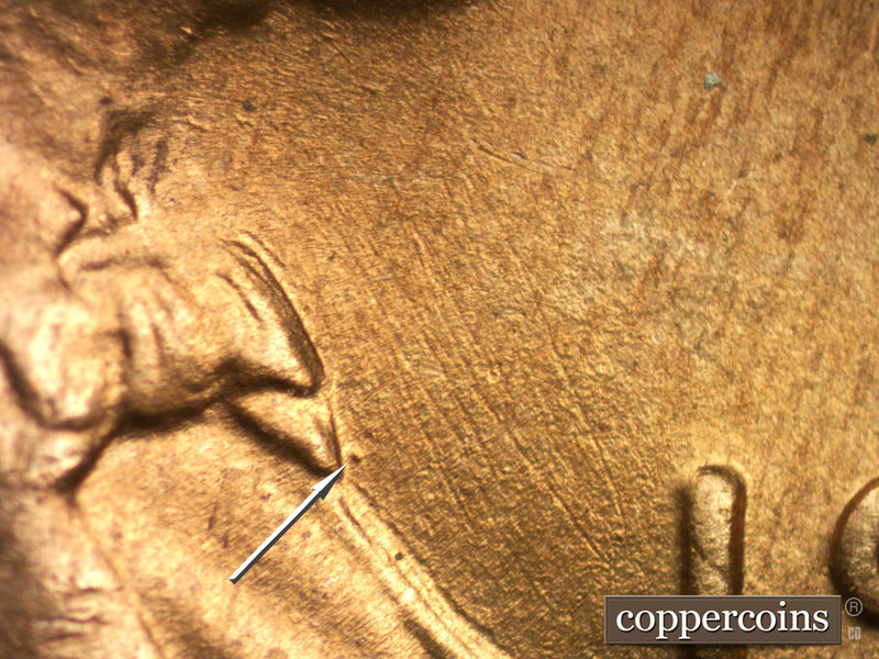 Die-stage B marker on 1942D•1MM•007 (1942 Repunched Mint Mark).