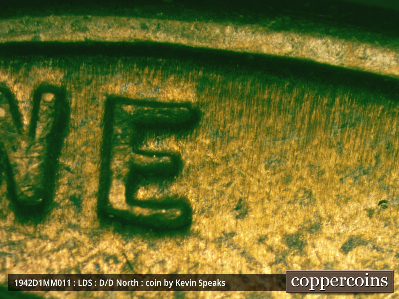 Die-stage C marker on 1942D•1MM•011 (1942 Repunched Mint Mark).