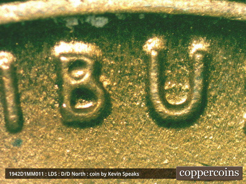 Die-stage C marker on 1942D•1MM•011 (1942 Repunched Mint Mark).