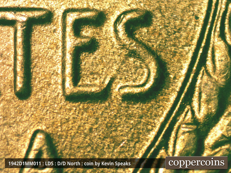 Die-stage C marker on 1942D•1MM•011 (1942 Repunched Mint Mark).