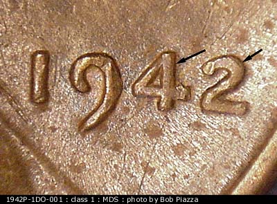 1942 Lincoln cent obverse, CopperCoins die 1942P•1DO•001.