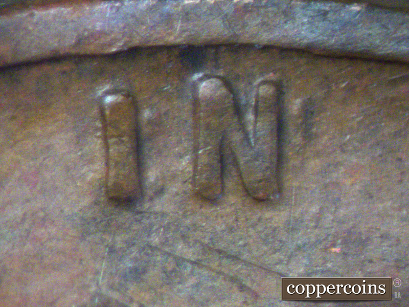 Die-stage B marker on 1942P•1DO•008 (1942 Doubled Die Obverse).