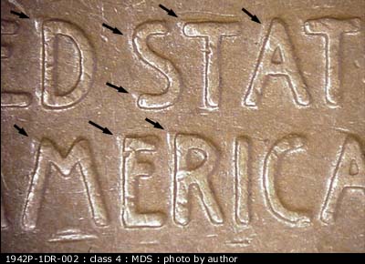 1942 Lincoln cent obverse, CopperCoins die 1942P•1DR•002.