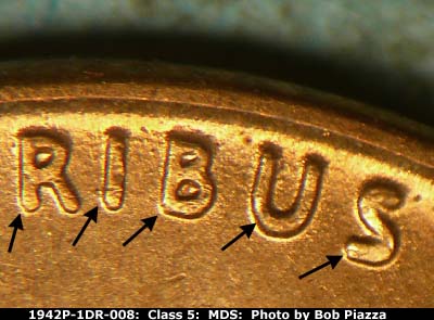 1942 Lincoln cent obverse, CopperCoins die 1942P•1DR•008.