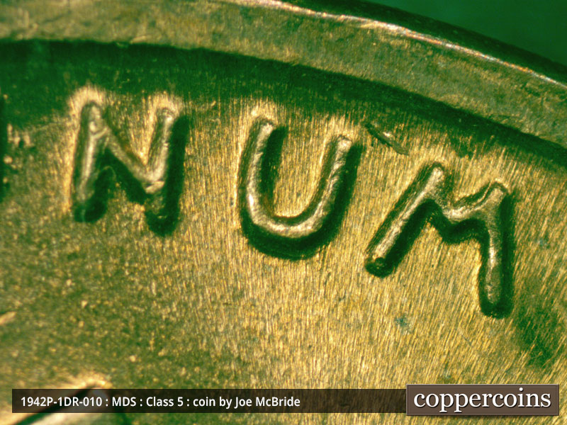 1942 Lincoln cent obverse, CopperCoins die 1942P•1DR•010.
