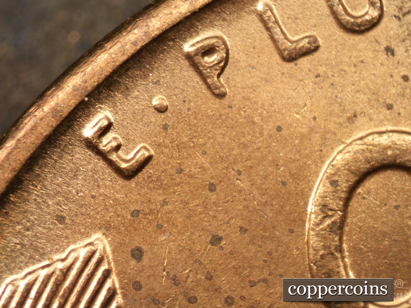 1942 Lincoln cent obverse, CopperCoins die 1942S•1DR•001.