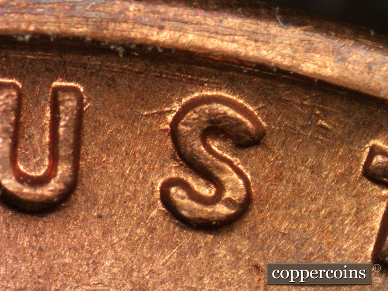 Die-stage A marker on 1942S•1MM•006 (1942 Repunched Mint Mark).