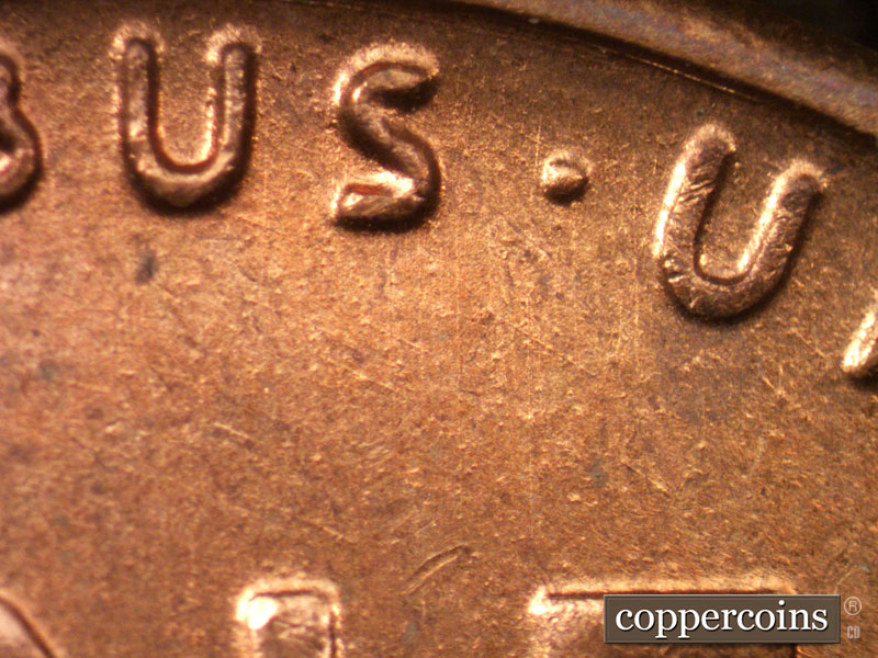 Die-stage A marker on 1942S•1MM•006 (1942 Repunched Mint Mark).