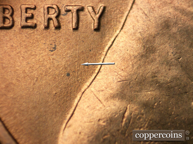 Die-stage C marker on 1942S•1MM•008 (1942 Repunched Mint Mark).