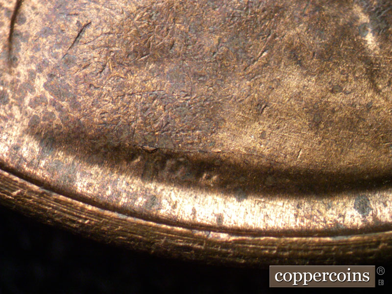 Die-stage B marker on 1942S•1MM•012 (1942 Repunched Mint Mark).