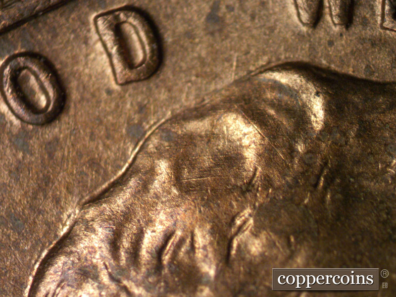 Die-stage B marker on 1942S•1MM•012 (1942 Repunched Mint Mark).