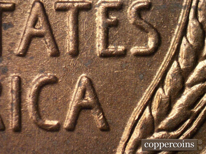 Die-stage B marker on 1942S•1MM•012 (1942 Repunched Mint Mark).
