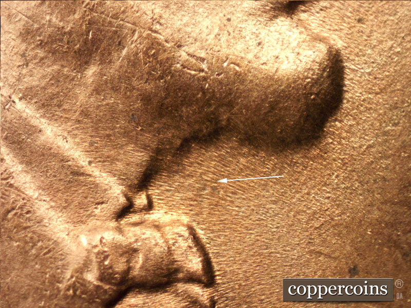 Die-stage B marker on 1942S•1MM•015 (1942 Repunched Mint Mark).