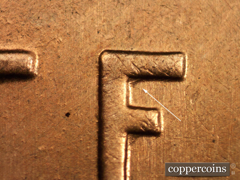 Die-stage B marker on 1942S•1MM•018 (1942 Repunched Mint Mark).