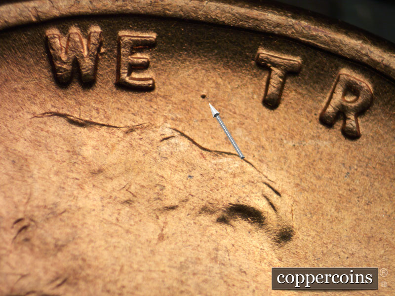 Die-stage B marker on 1942S•1MM•021 (1942 Repunched Mint Mark).