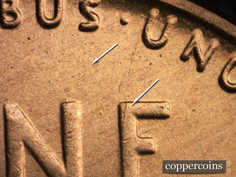 Die-stage B marker on 1942S•1MM•021 (1942 Repunched Mint Mark).