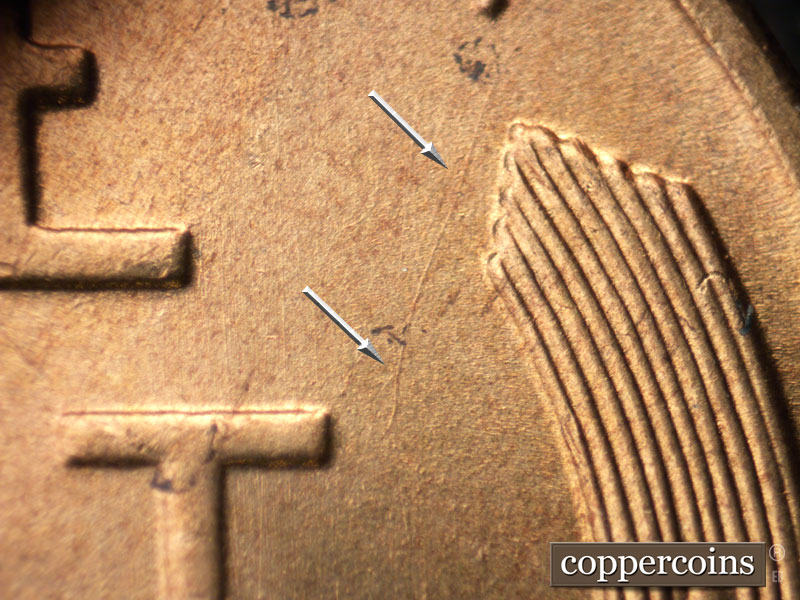 Die-stage C marker on 1942S•1MM•022 (1942 Repunched Mint Mark).