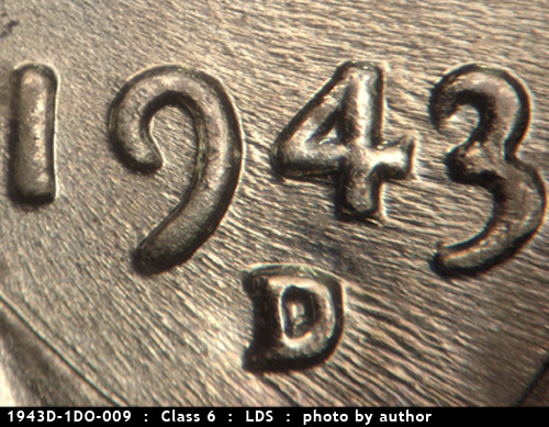 Die-stage C marker on 1943D•1DO•009 (1943 Doubled Die Obverse).