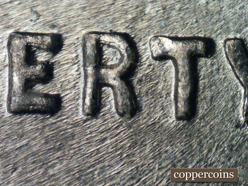 Die-stage B marker on 1943D•1DO•015 (1943 Doubled Die Obverse).