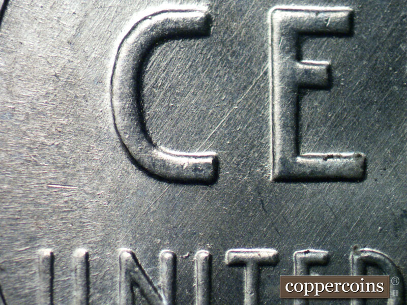 Die-stage B marker on 1943D•1DO•015 (1943 Doubled Die Obverse).