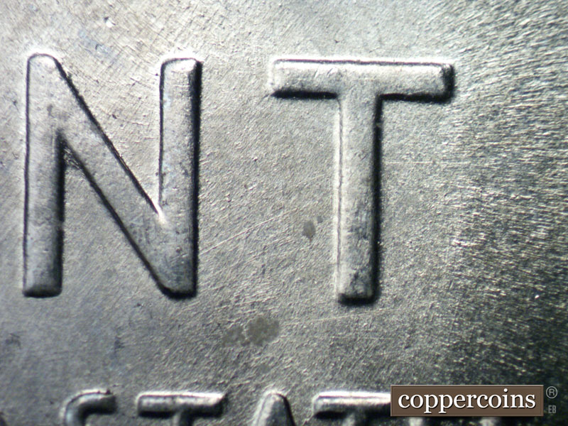 Die-stage B marker on 1943D•1DO•015 (1943 Doubled Die Obverse).