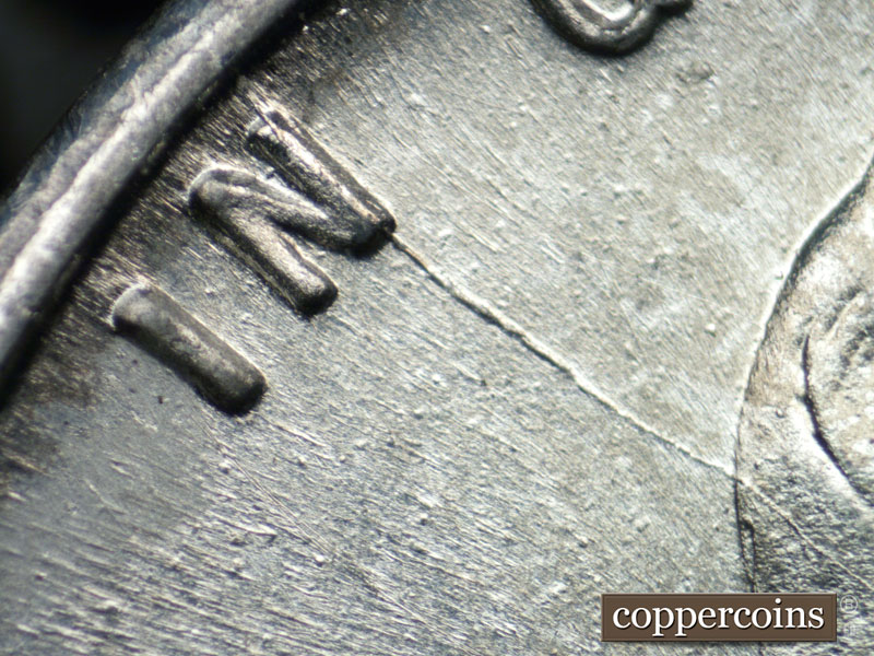Die-stage C marker on 1943D•1DO•018 (1943 Doubled Die Obverse).