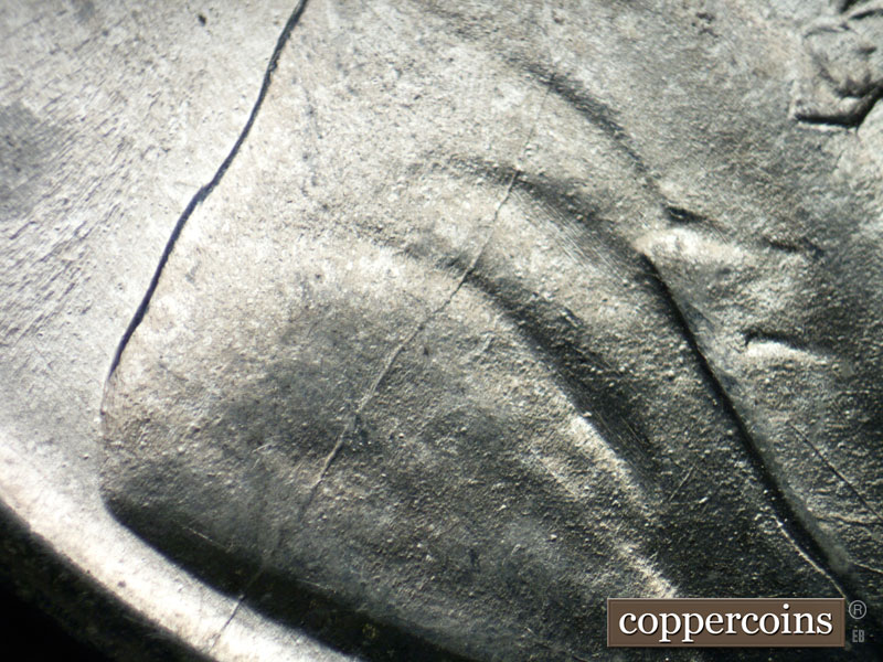 Die-stage C marker on 1943D•1DO•018 (1943 Doubled Die Obverse).