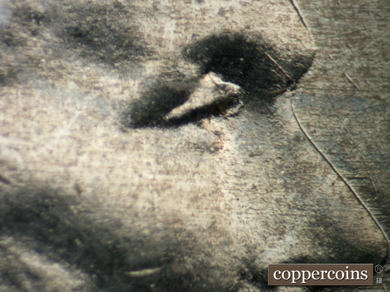 1943 Lincoln cent obverse, CopperCoins die 1943D•1DO•020.