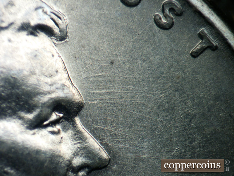 Die-stage B marker on 1943D•1DO•021 (1943 Doubled Die Obverse).