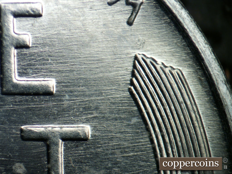 Die-stage B marker on 1943D•1DO•021 (1943 Doubled Die Obverse).