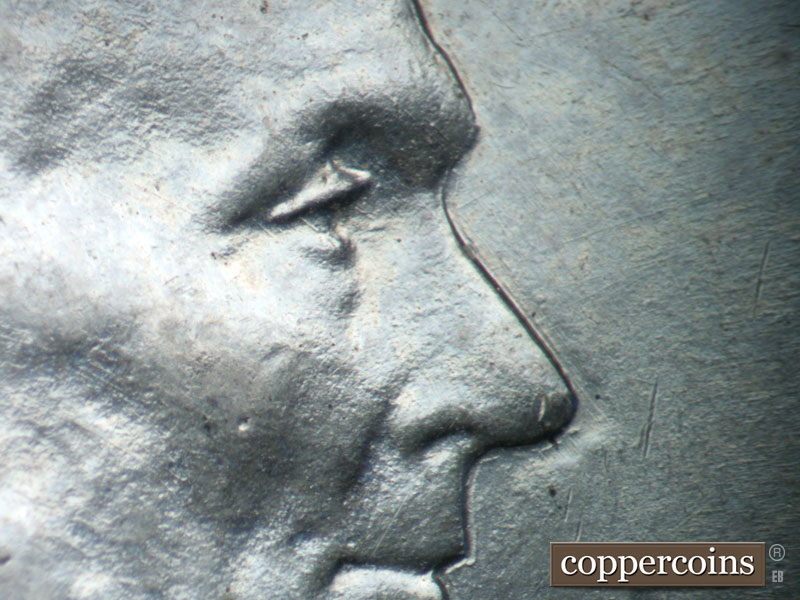 1943 Lincoln cent obverse, CopperCoins die 1943D•1DO•022.